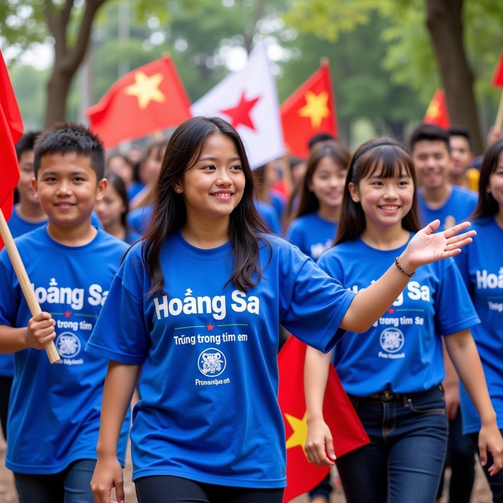 Tham gia hội trại "Hoàng Sa - Trường Sa trong tim em"