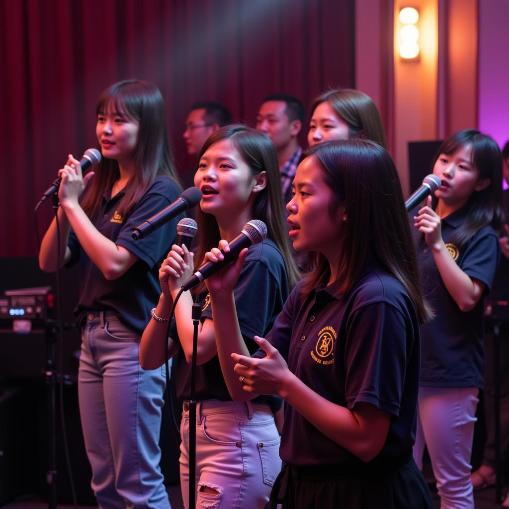 Học sinh THPT Gia Định hát karaoke cùng bạn bè