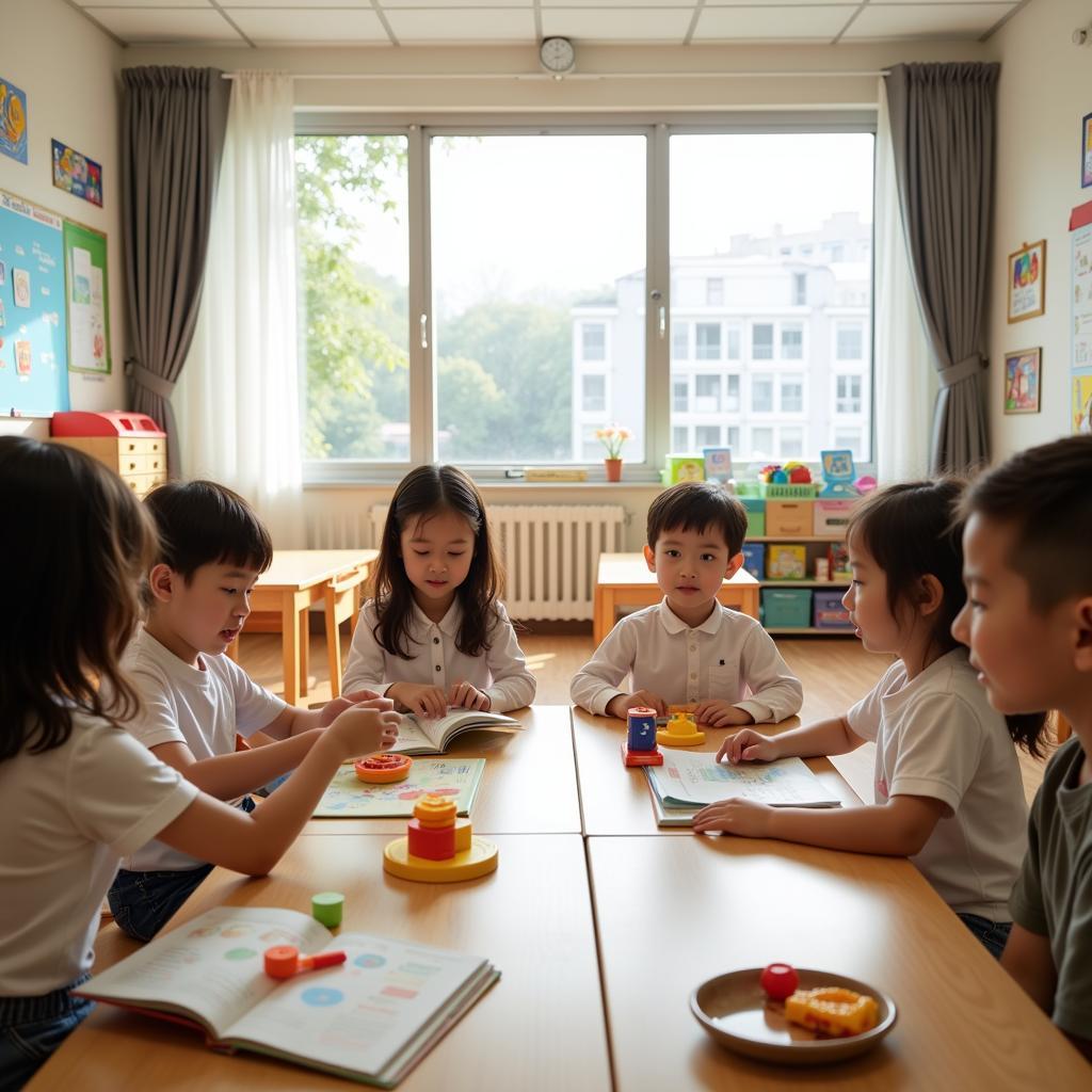 Children learning at Gia Quat Kindergarten