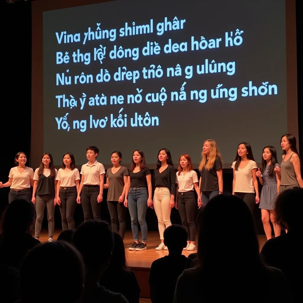 Connecting through music - Students performing a vietsub song