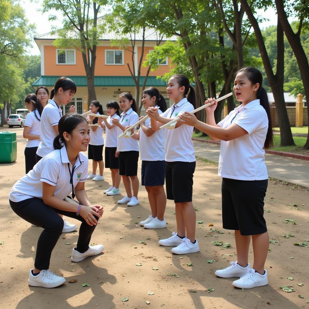 Học sinh Trường Dục Thanh tham gia hoạt động ngoại khóa