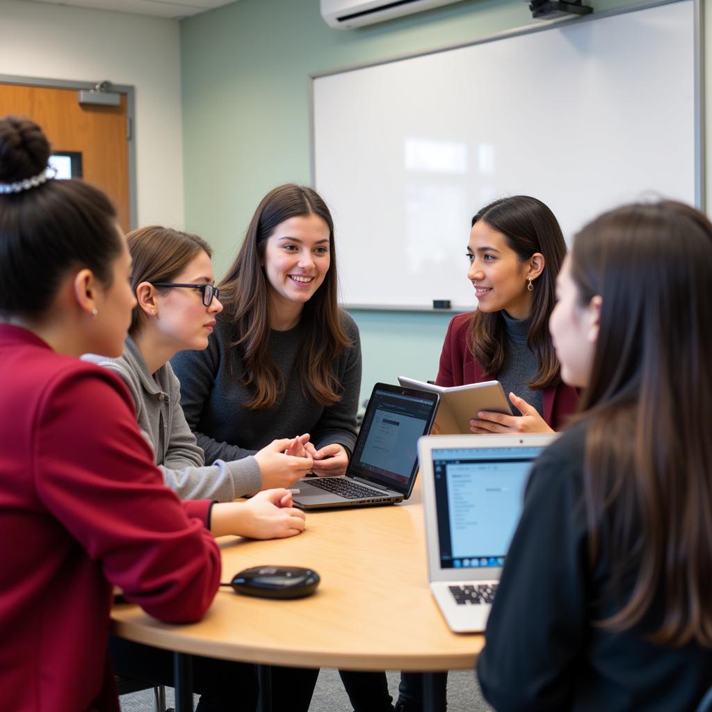 Students using technology for learning