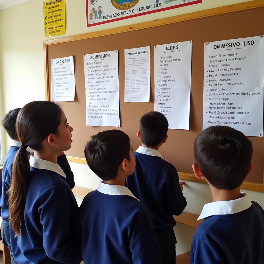 Students checking the admission list