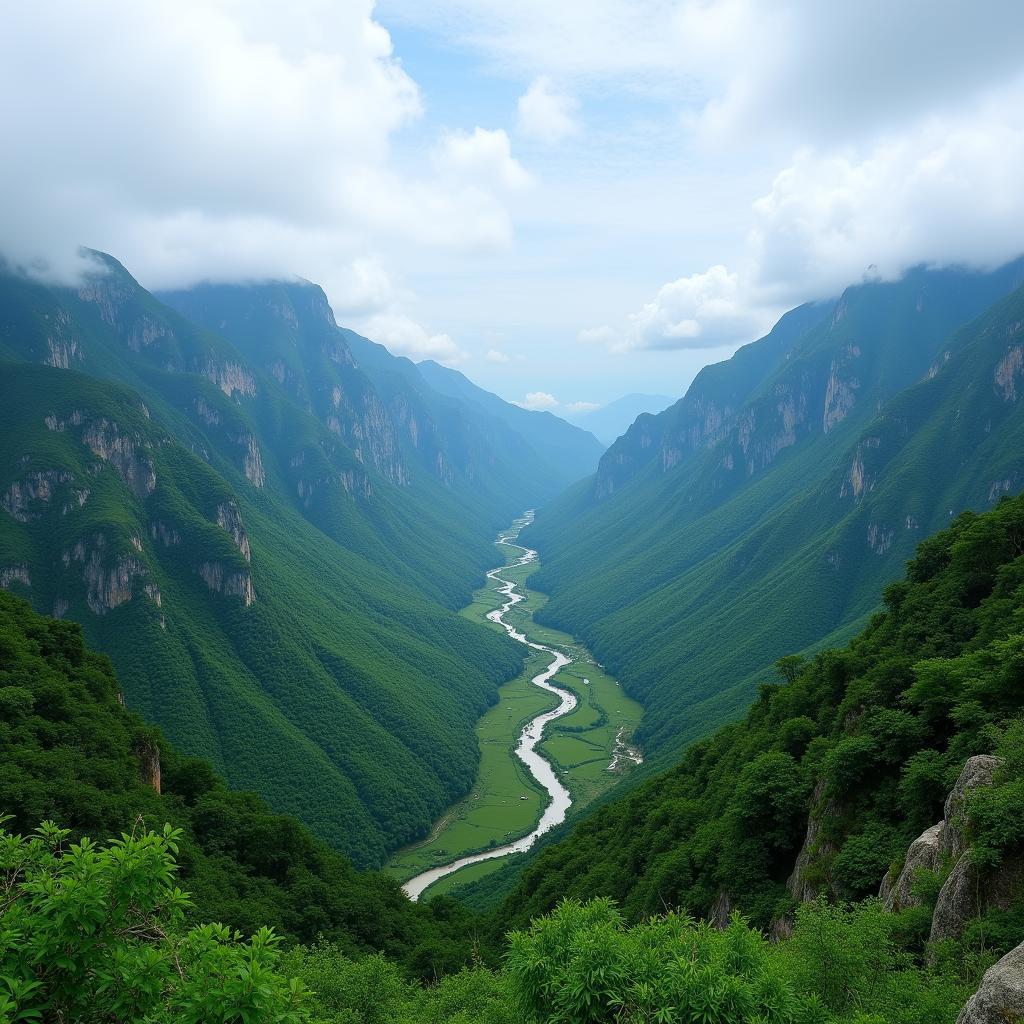 The majestic Truong Son mountain range viewed from above