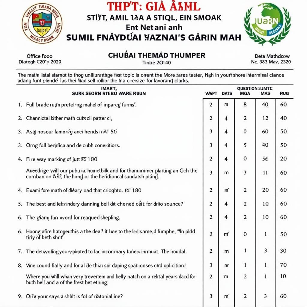 Đề thi thử Toán THPT Gia Định