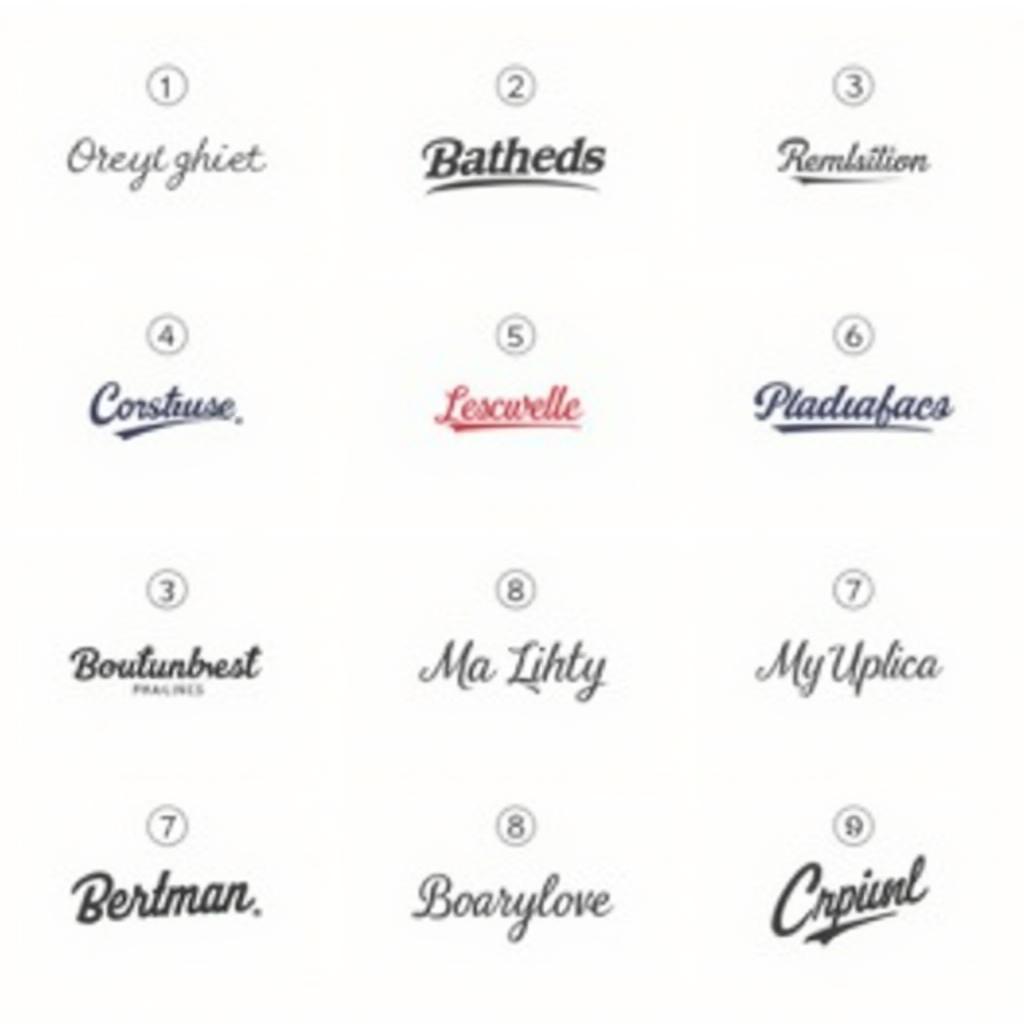 Font styles reflecting individuality and style