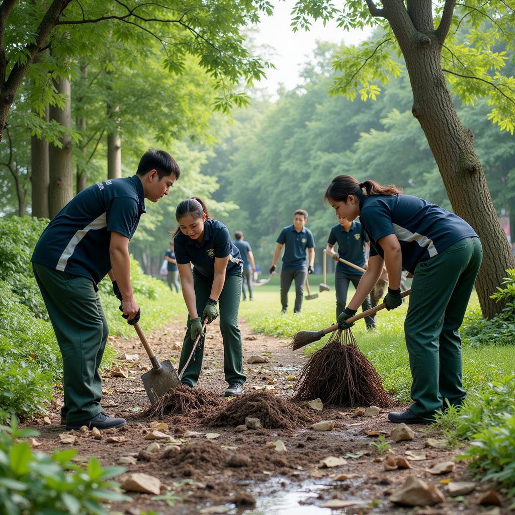 Hoạt động thiện nguyện của học sinh trường THPT Nghĩa Dân