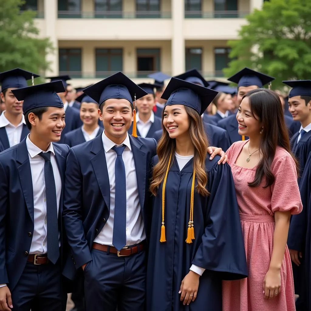 Celebrating high school graduation at Gia Dinh High School