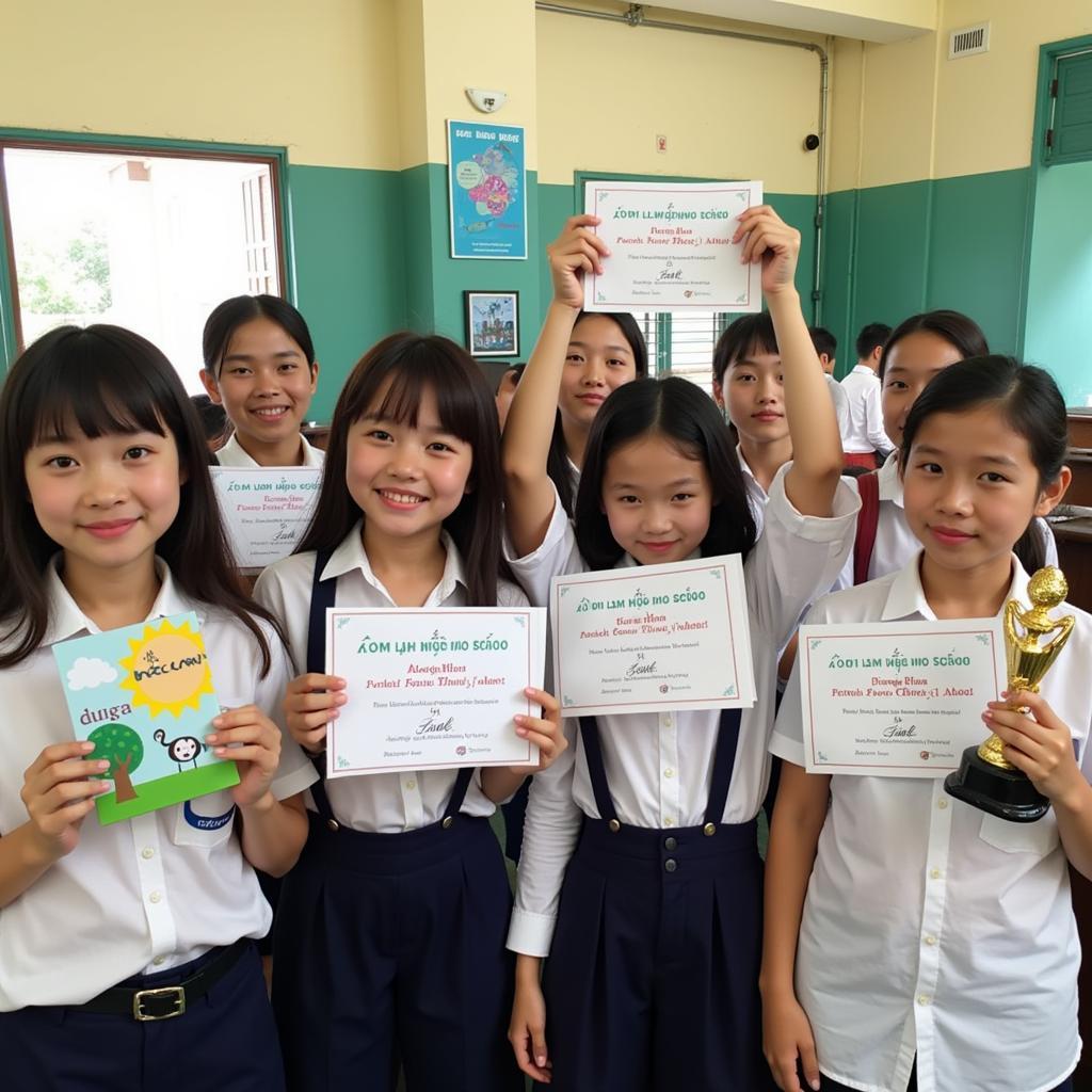 Awards ceremony for an environmental creativity contest