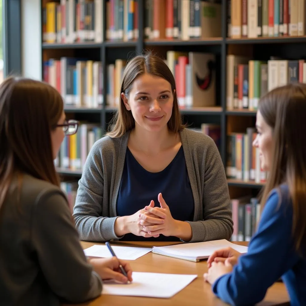 Dedicated Lecturer Guiding Students