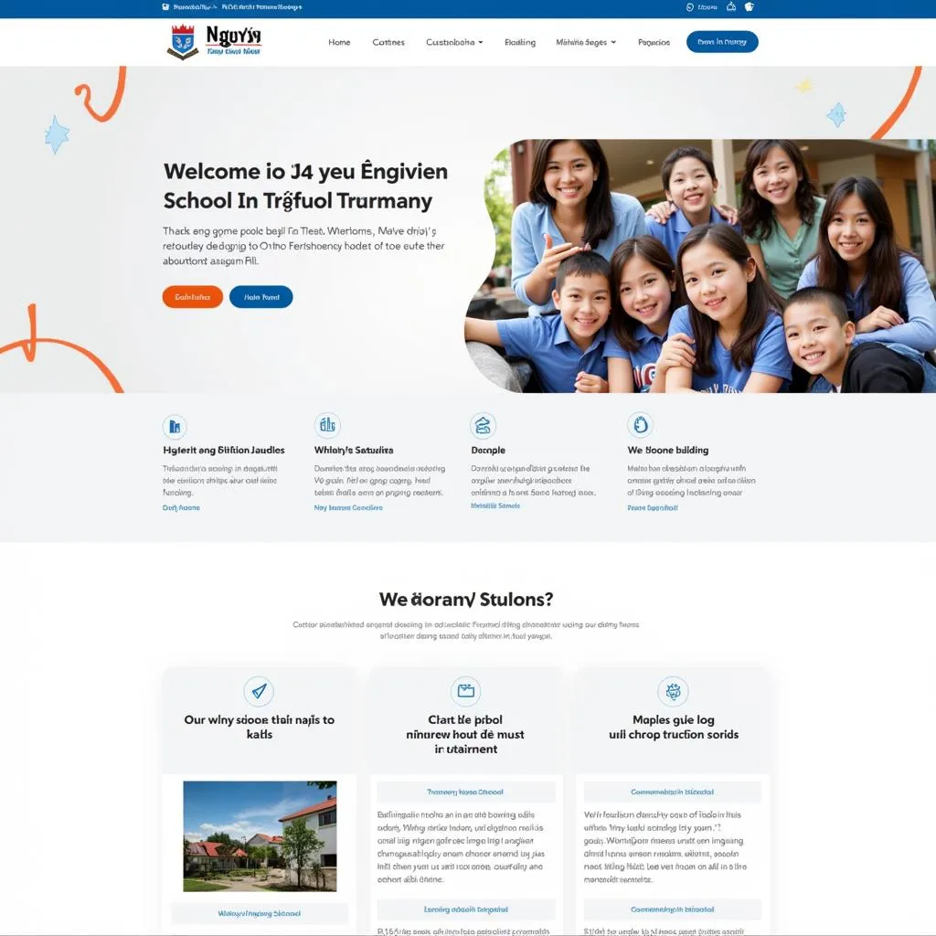 Giao diện website trường Nguyễn