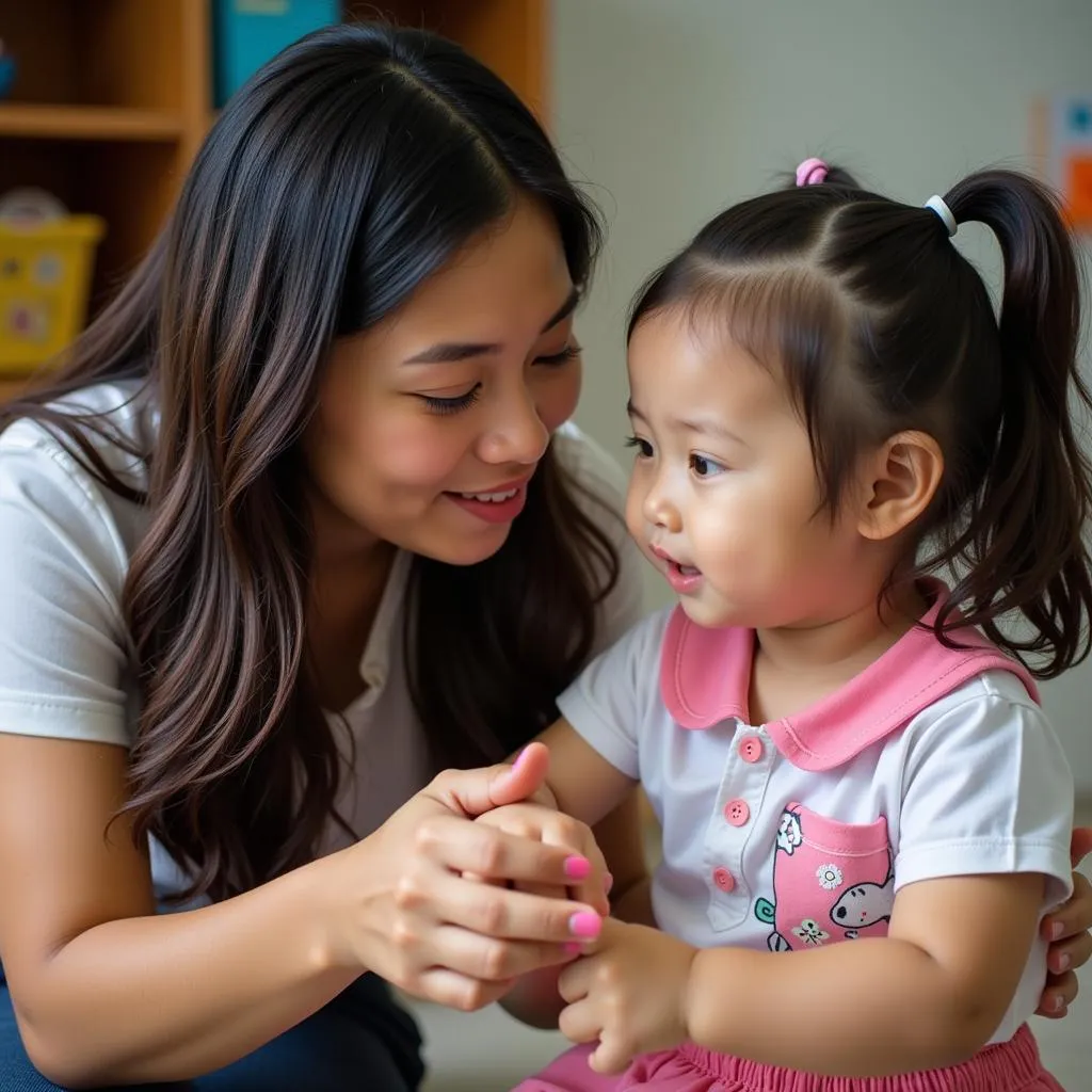 Giáo Viên Họa Mi Chăm Sóc Bé