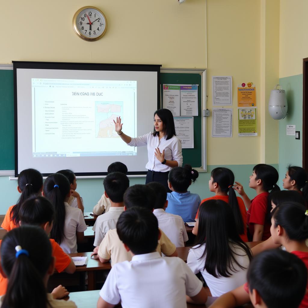 Teachers at Truong Tue Duc conducting a lesson