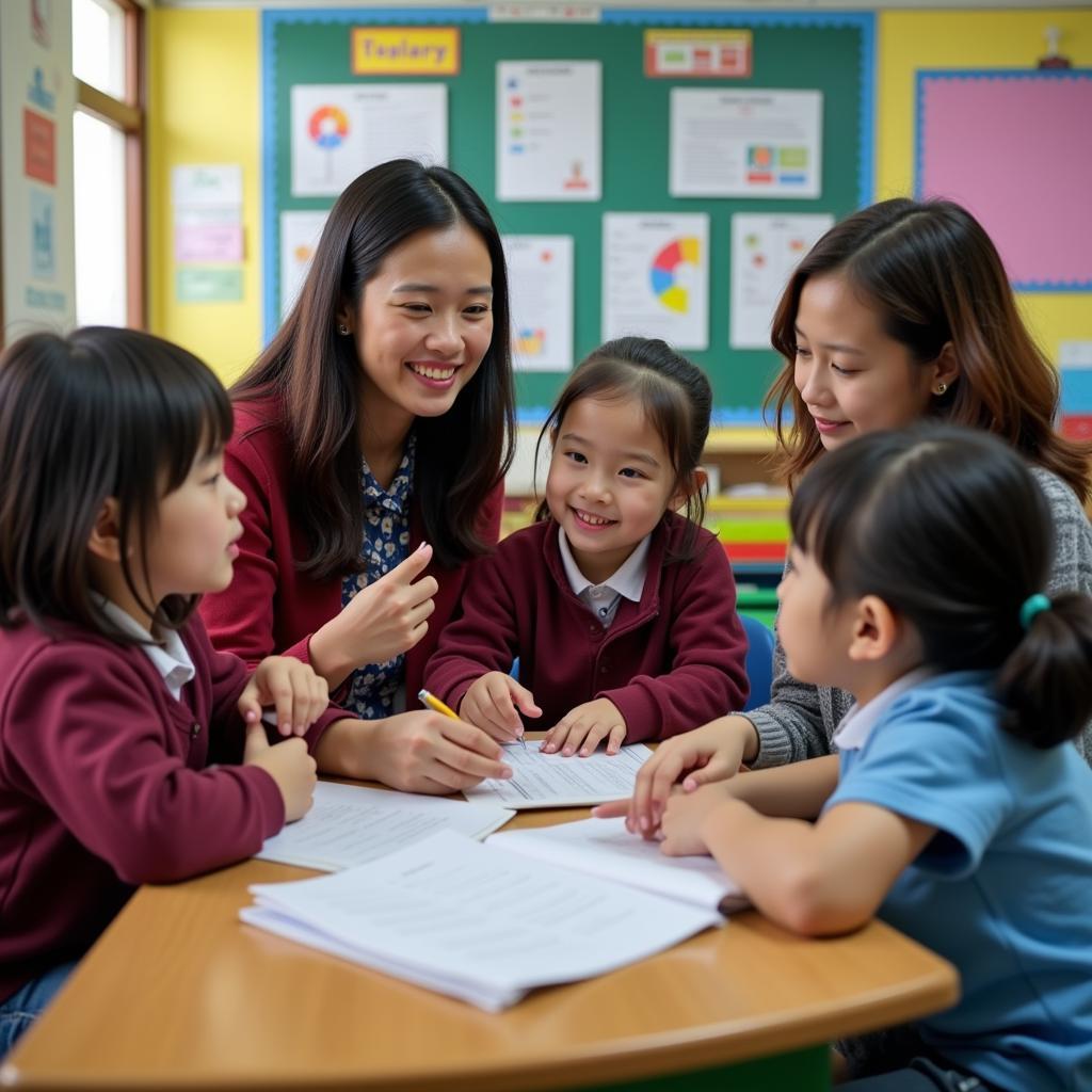 Giáo viên và học sinh trường Tiểu học Đại Yên