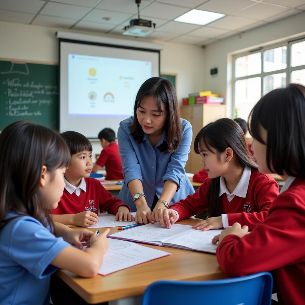 Teachers and students at THPT Gia Định