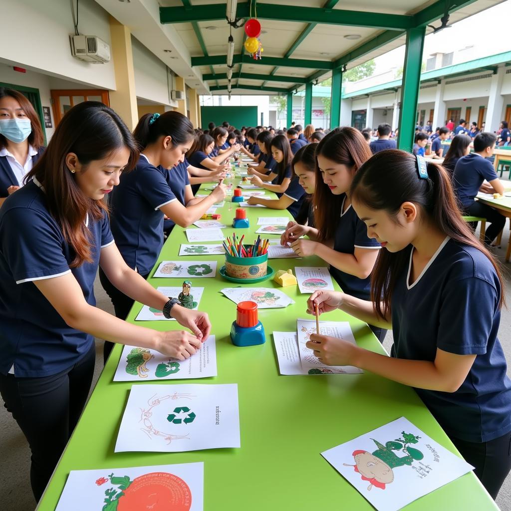 Giáo viên và học sinh THPT Gia Định tham gia ngày hội môi trường