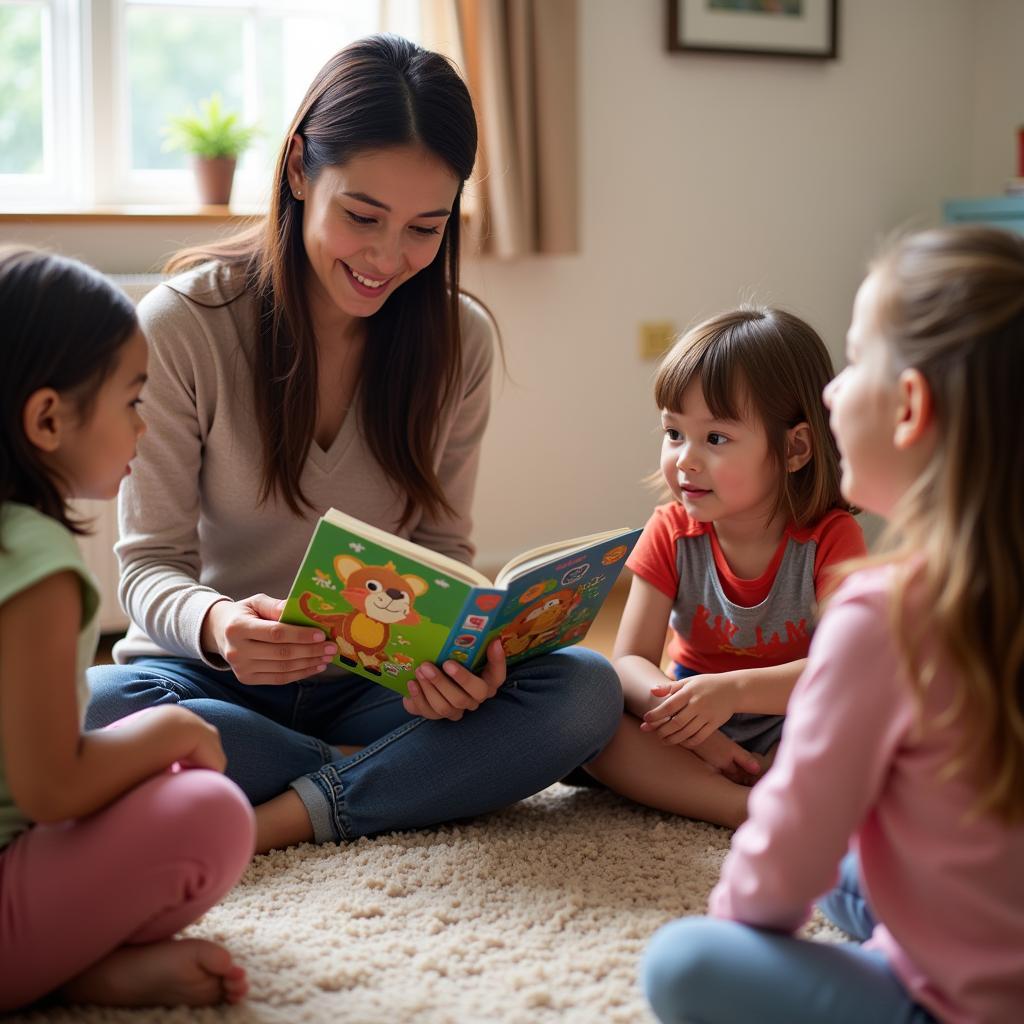 Teachers and students at 2b Kindergarten