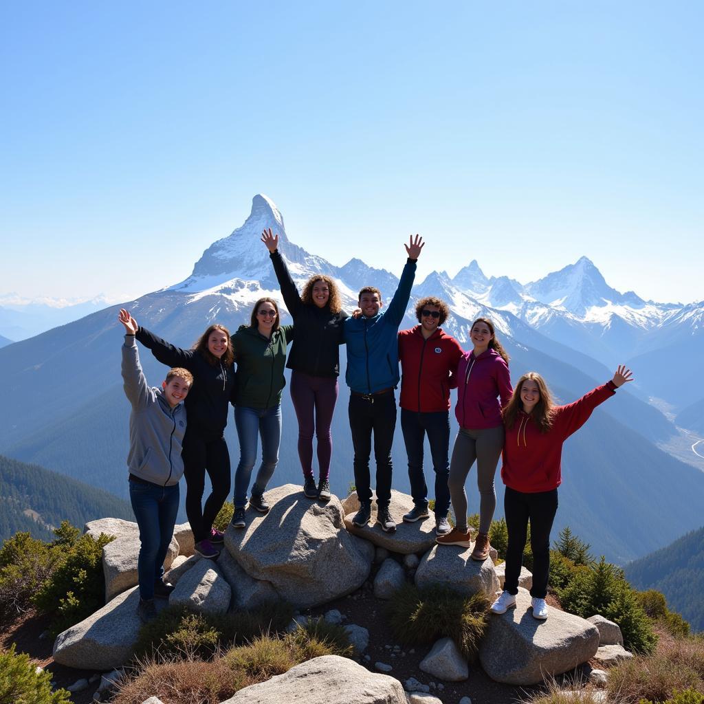 Students conquering the peak of knowledge