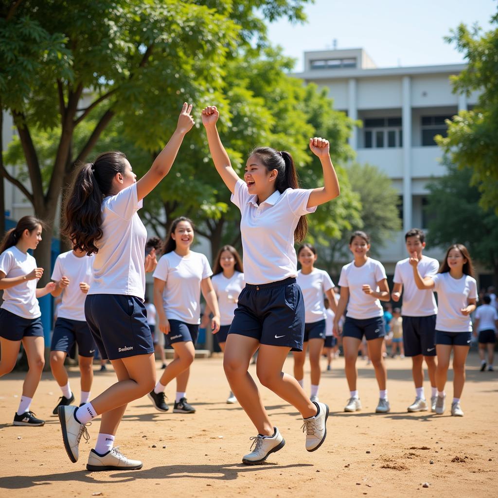 Outdoor activities at Thạch Linh Secondary School