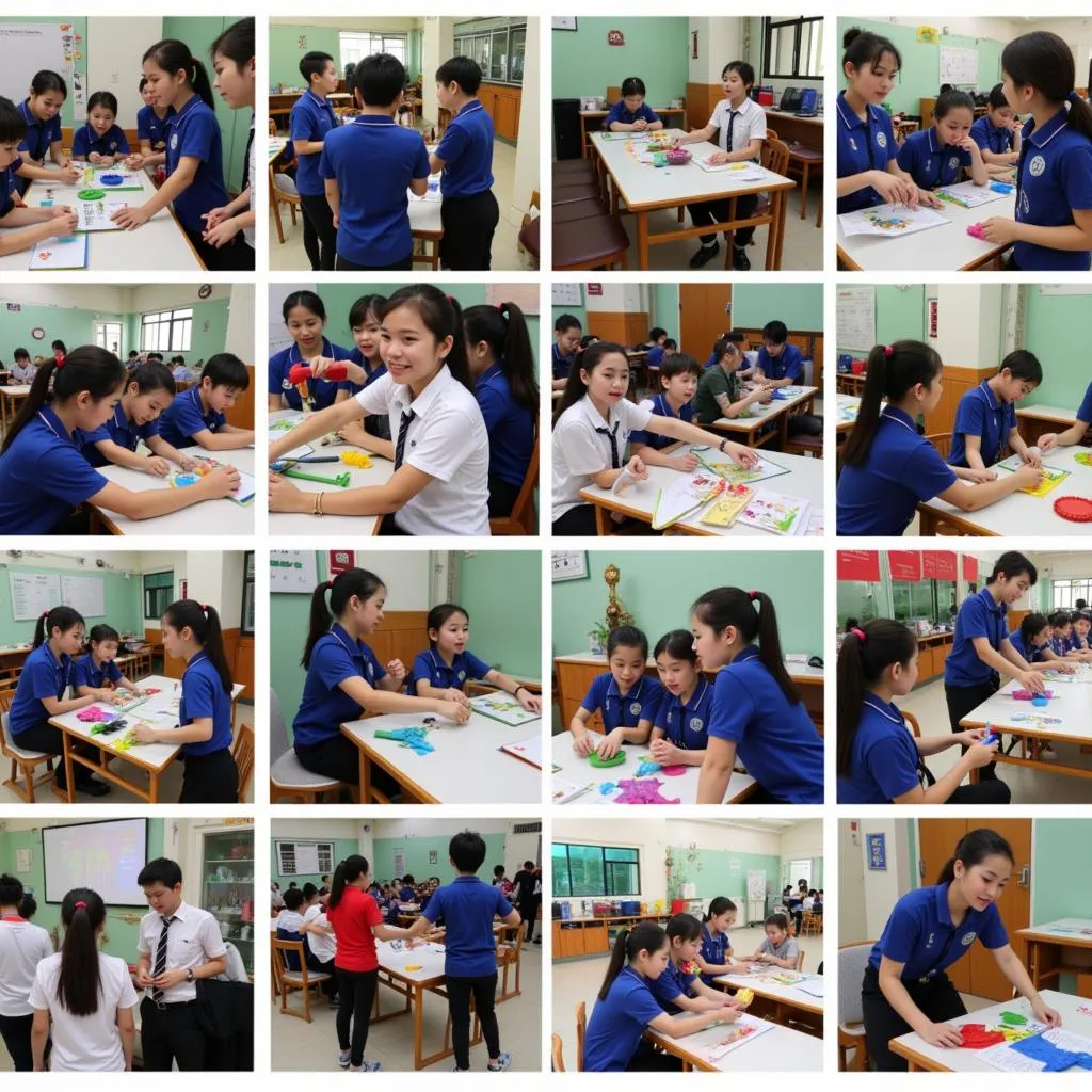 Students participating in extracurricular activities at Suong Nguyet Anh High School