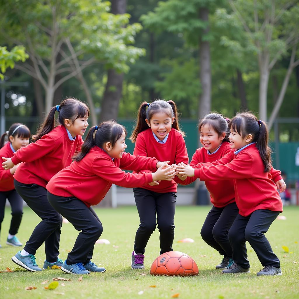 Học sinh tham gia hoạt động ngoại khóa tại trường tiểu học Nguyễn Văn Linh