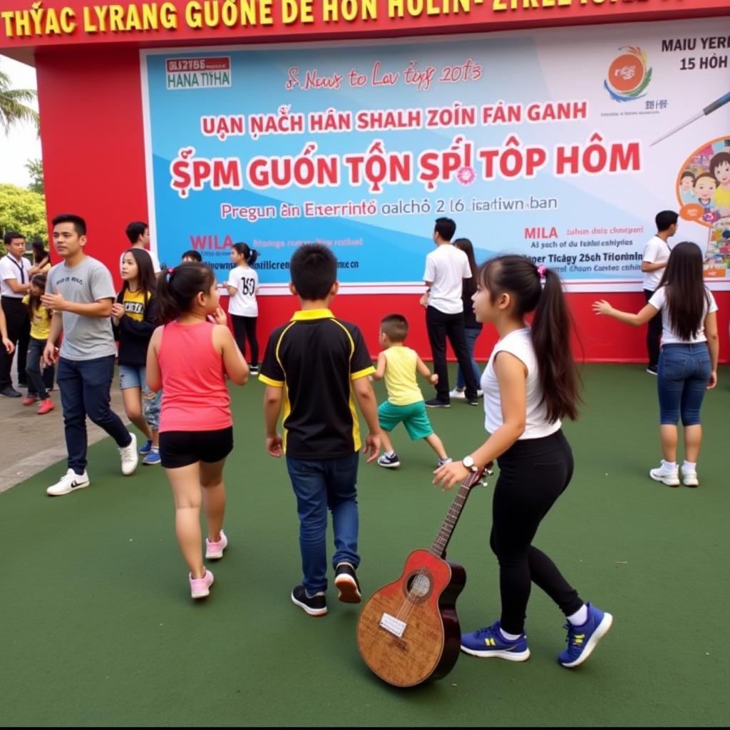 Students participating enthusiastically in extracurricular activities at THPT Gia Dinh