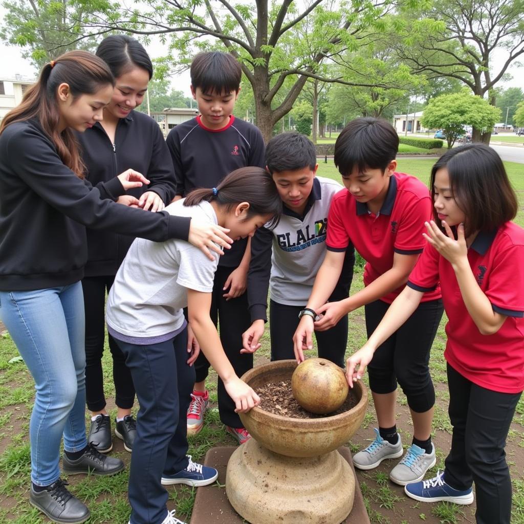 Học sinh trường THCS Kim Giang tham gia hoạt động ngoại khóa