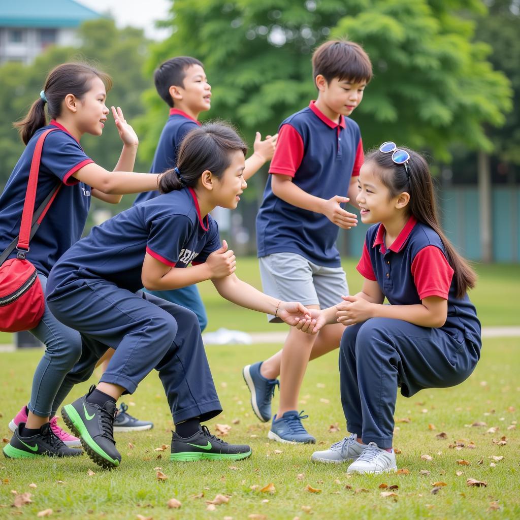 Học sinh THPT Khánh Lâm tham gia hoạt động ngoại khóa