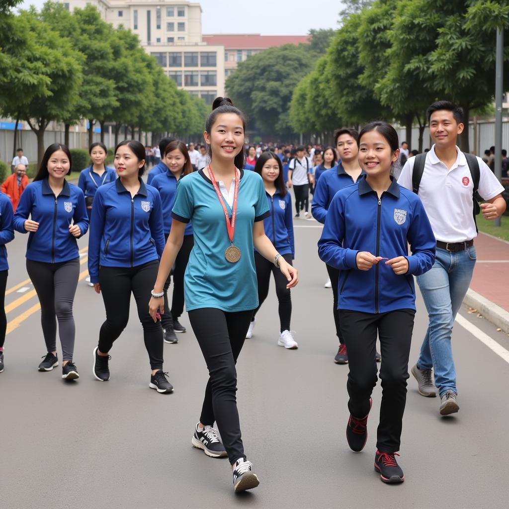 Học sinh THPT Trần Nhật Duật tham gia hoạt động ngoại khóa