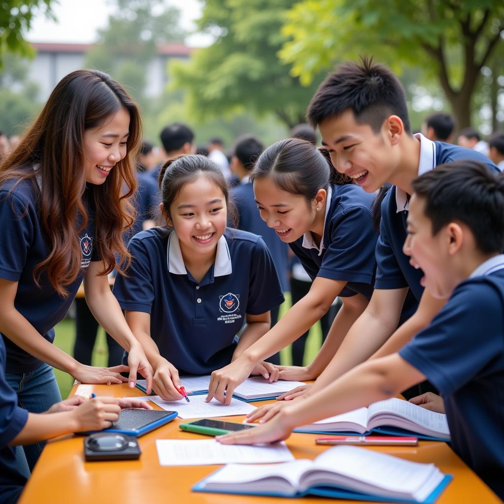 Học sinh trường THPT Trần Văn Giàu tham gia hoạt động ngoại khóa