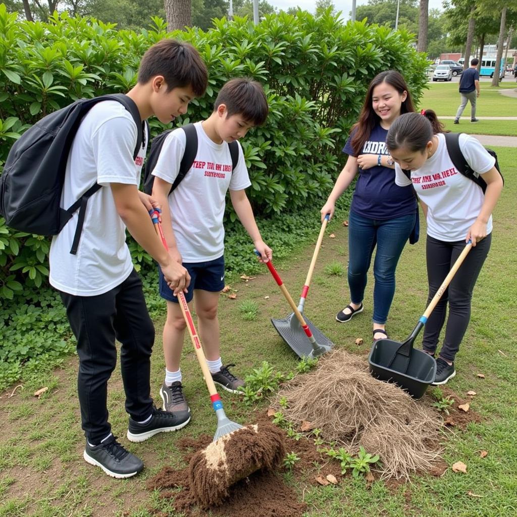 Hoạt động tình nguyện của học sinh THPT Gia Định