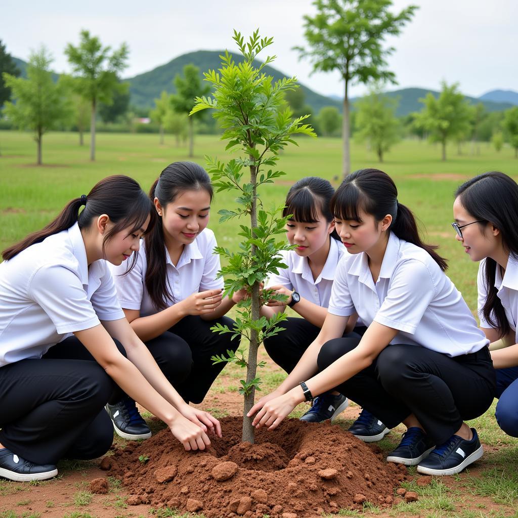 Hoạt động trồng cây THPT Gia Định