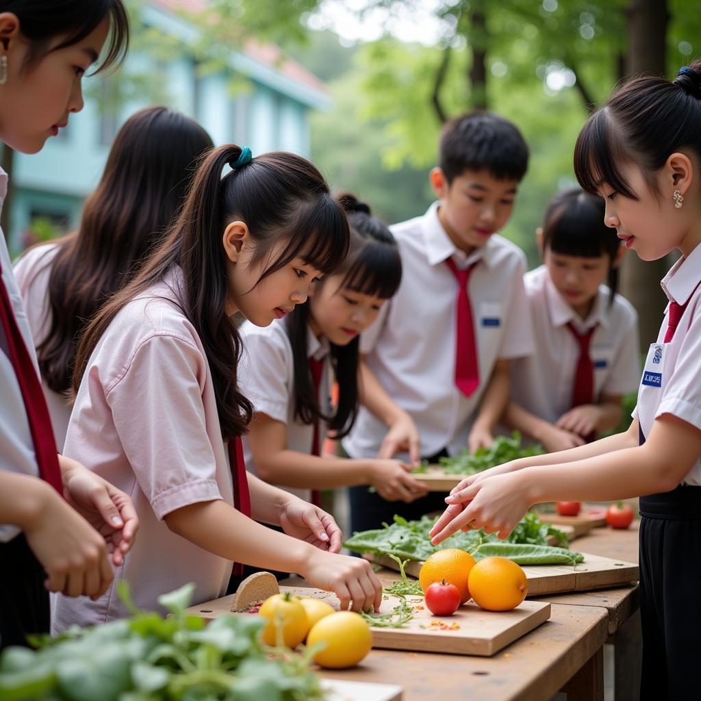 Học sinh tham gia hoạt động cộng đồng