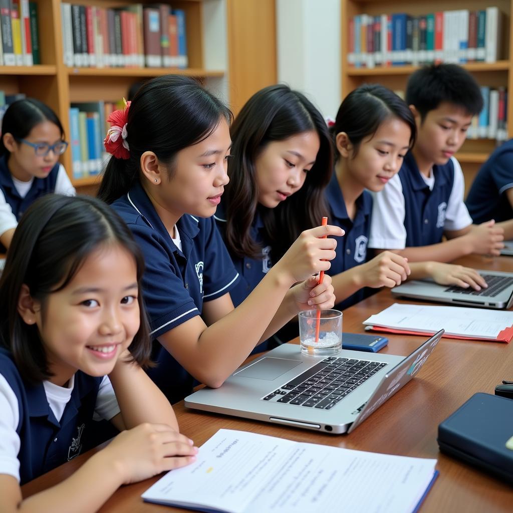 Students at THPT Chuyen Tran Dai Nghia