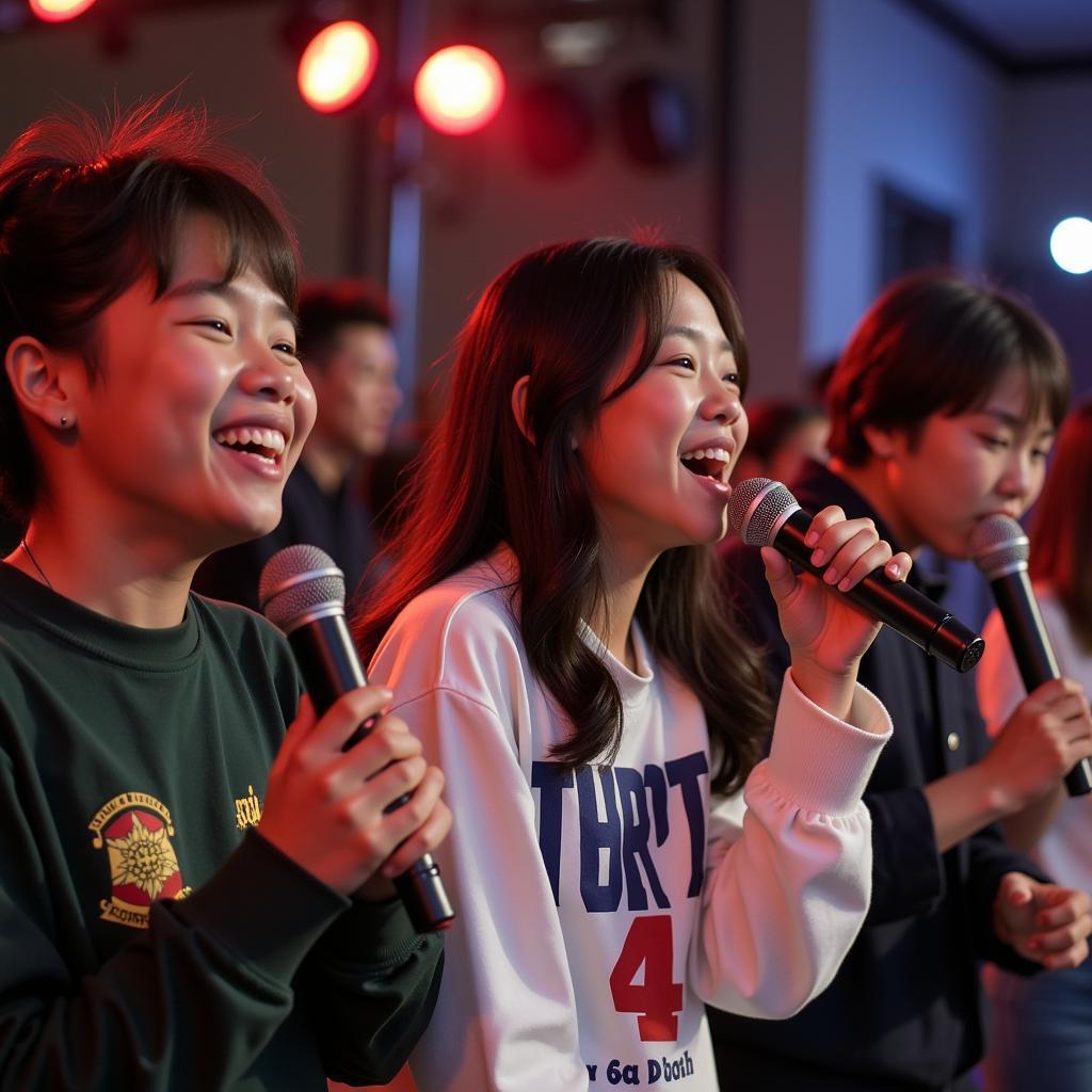 Học sinh THPT Gia Định say sưa hát karaoke