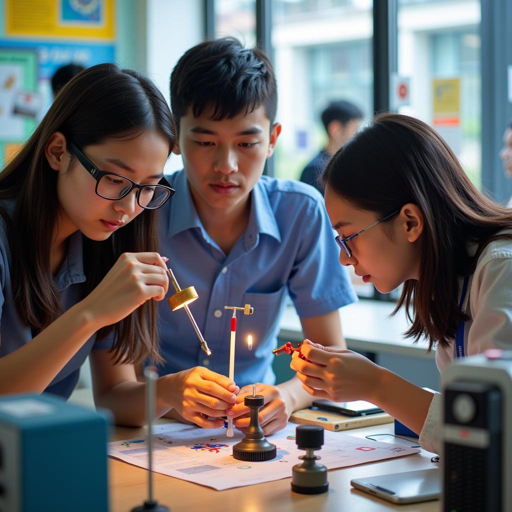 THPT Gia Định Students Conducting Physics Experiments