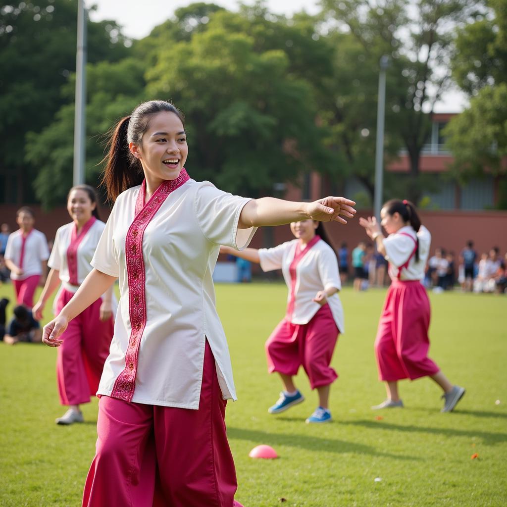 Học sinh THPT Gia Định tham gia các trò chơi dân gian