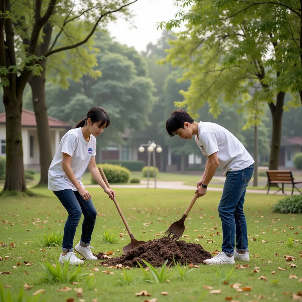 Học sinh THPT Gia Định tham gia hoạt động tình nguyện