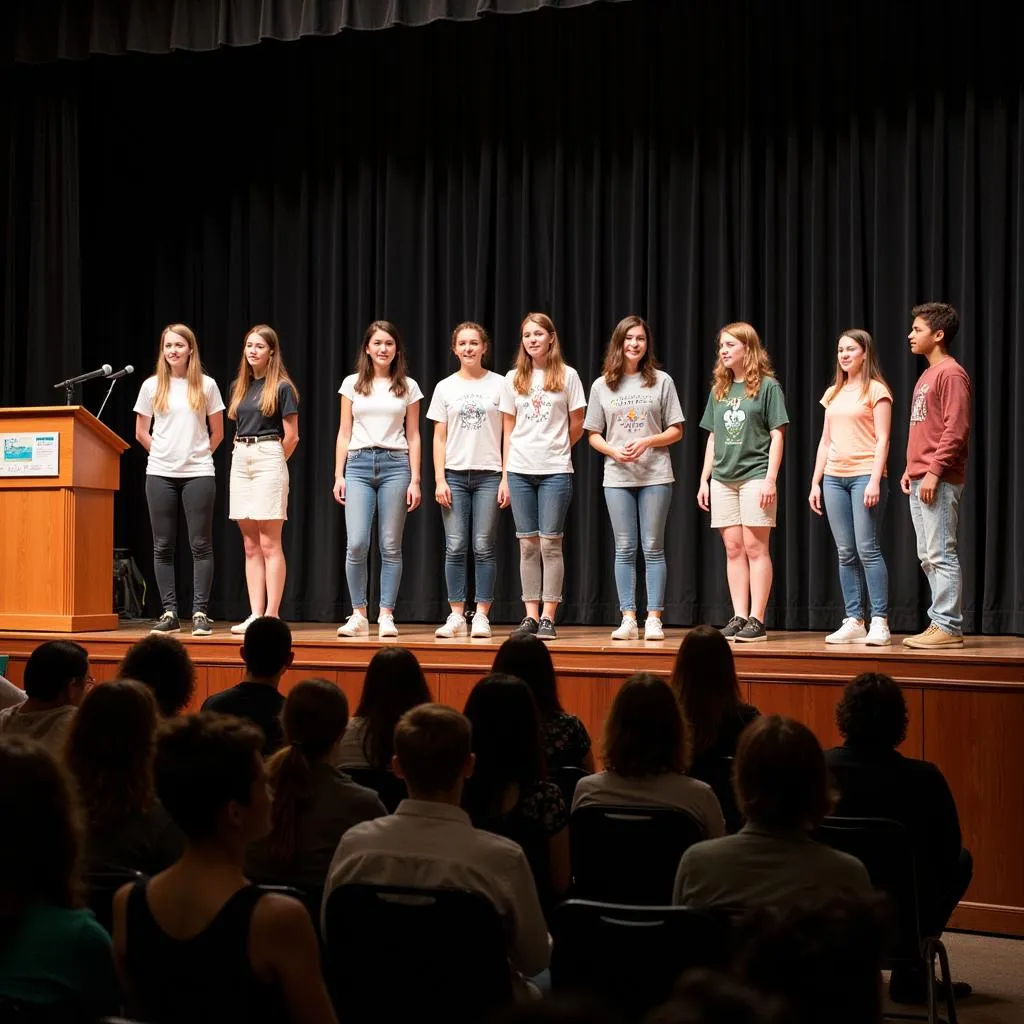 Gia Dinh High School students delivering presentations on environmental issues