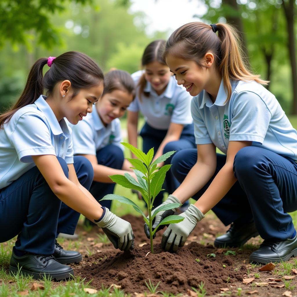 Students Planting Trees