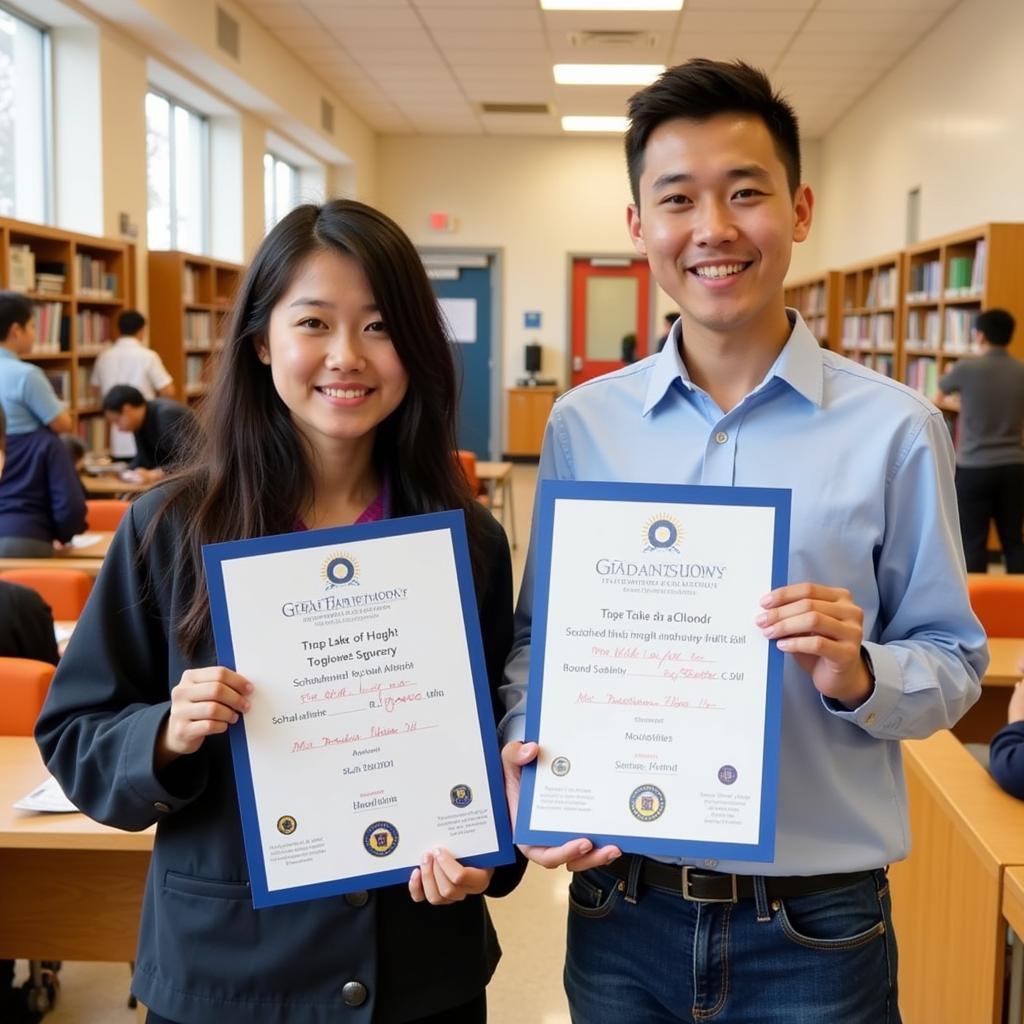 Two Students Receiving Scholarships