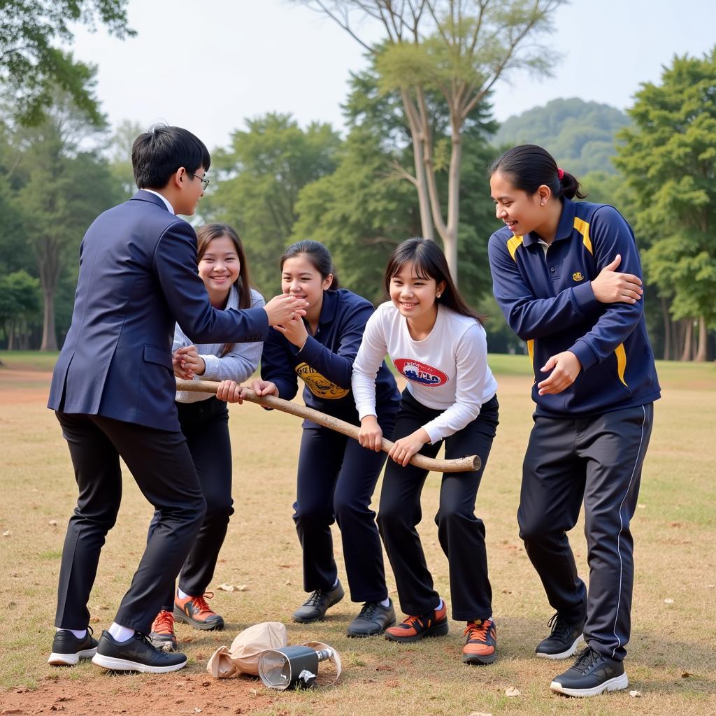 Học sinh trường Nguyễn Thượng Hiền tham gia hoạt động ngoại khóa