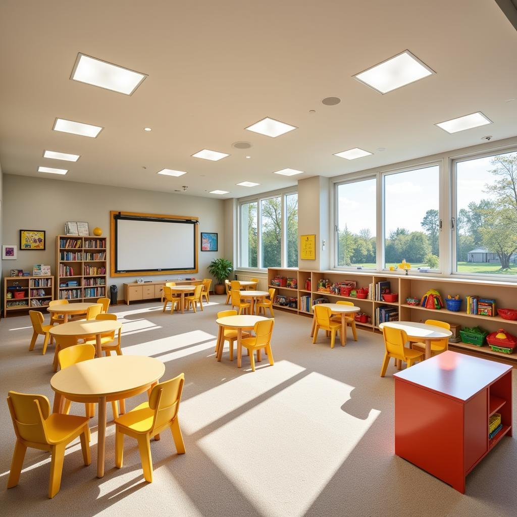 Spacious and bright classroom at Peter Garden preschool