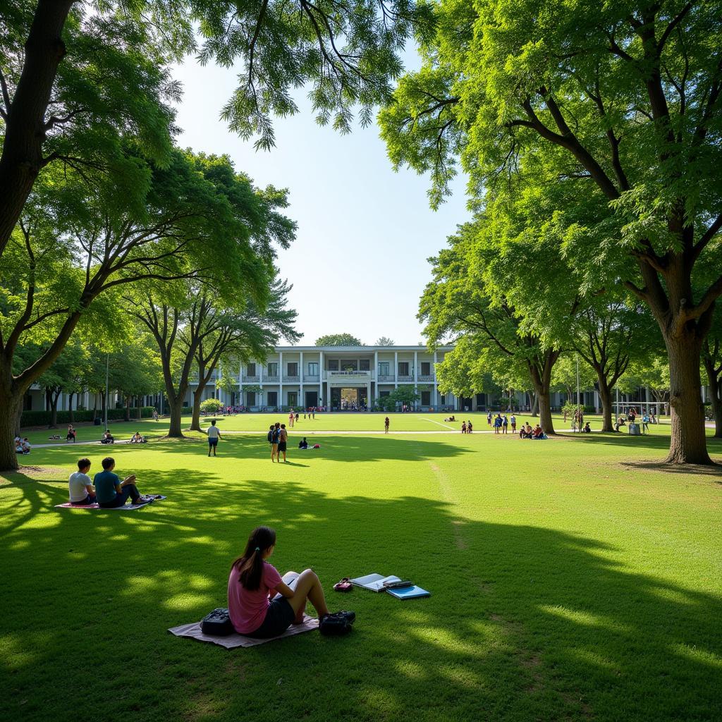 Green space at THPT Gia Dinh