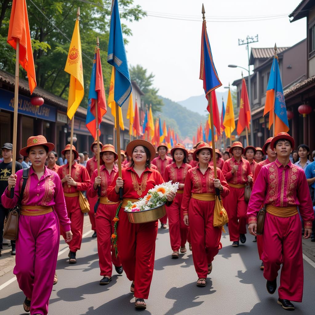 Người dân tham gia lễ hội truyền thống