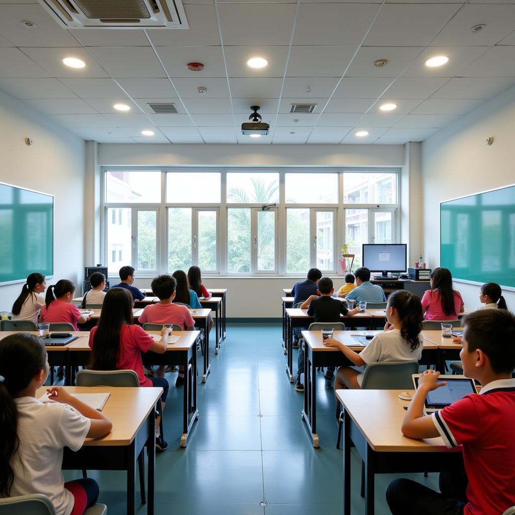 Modern classrooms at School Ban Mai