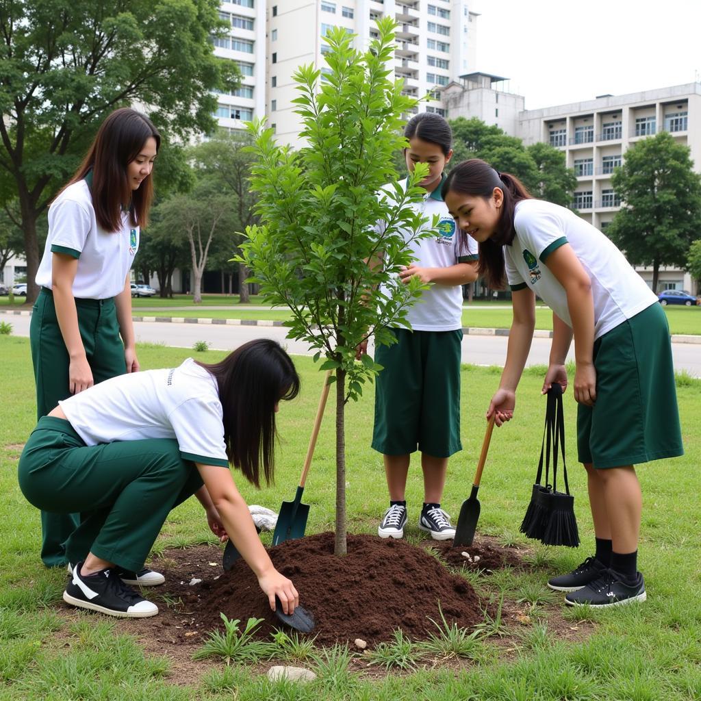 Học sinh THPT Gia Định tham gia hoạt động Ngày Môi trường