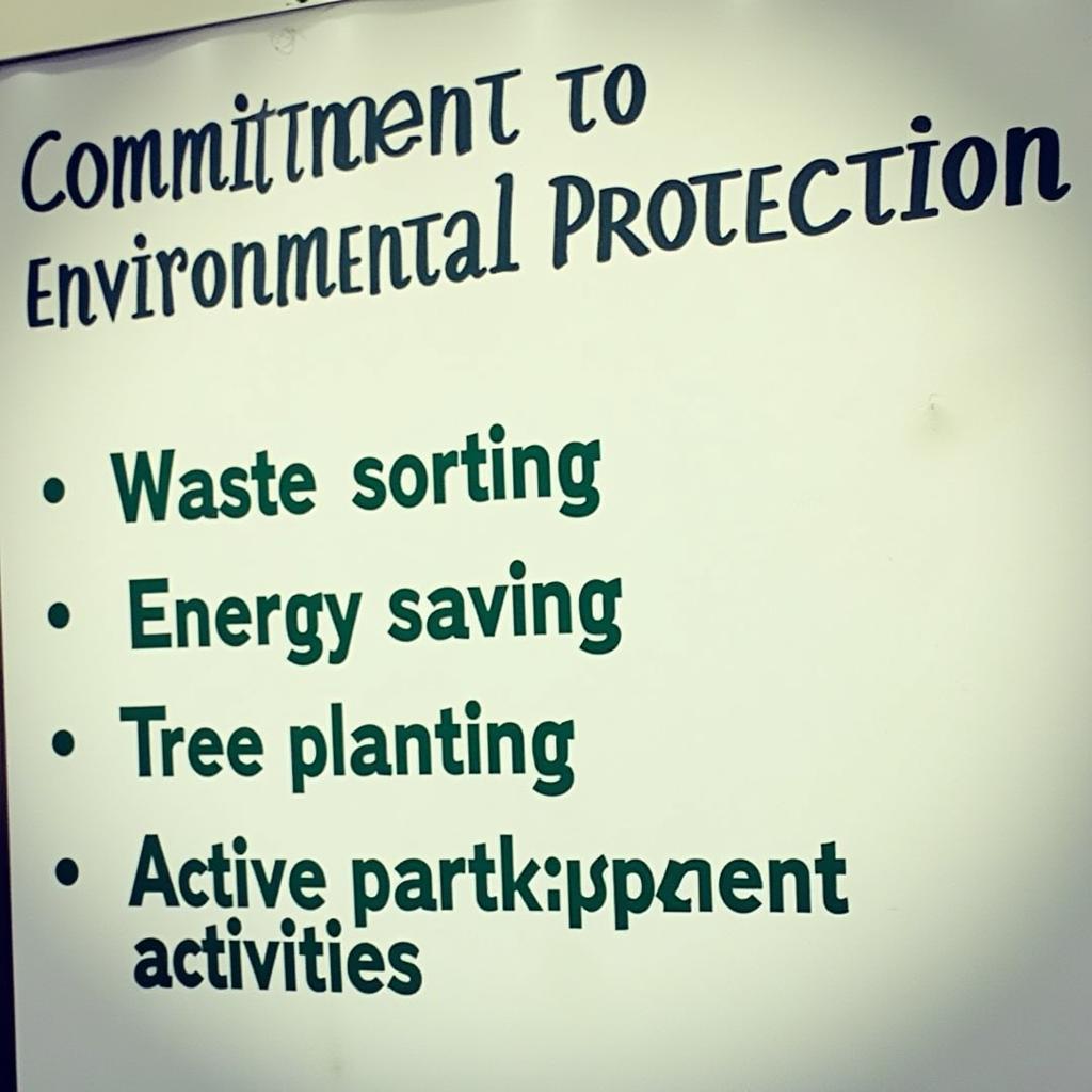 Content of the environmental protection commitment at THPT Gia Dinh