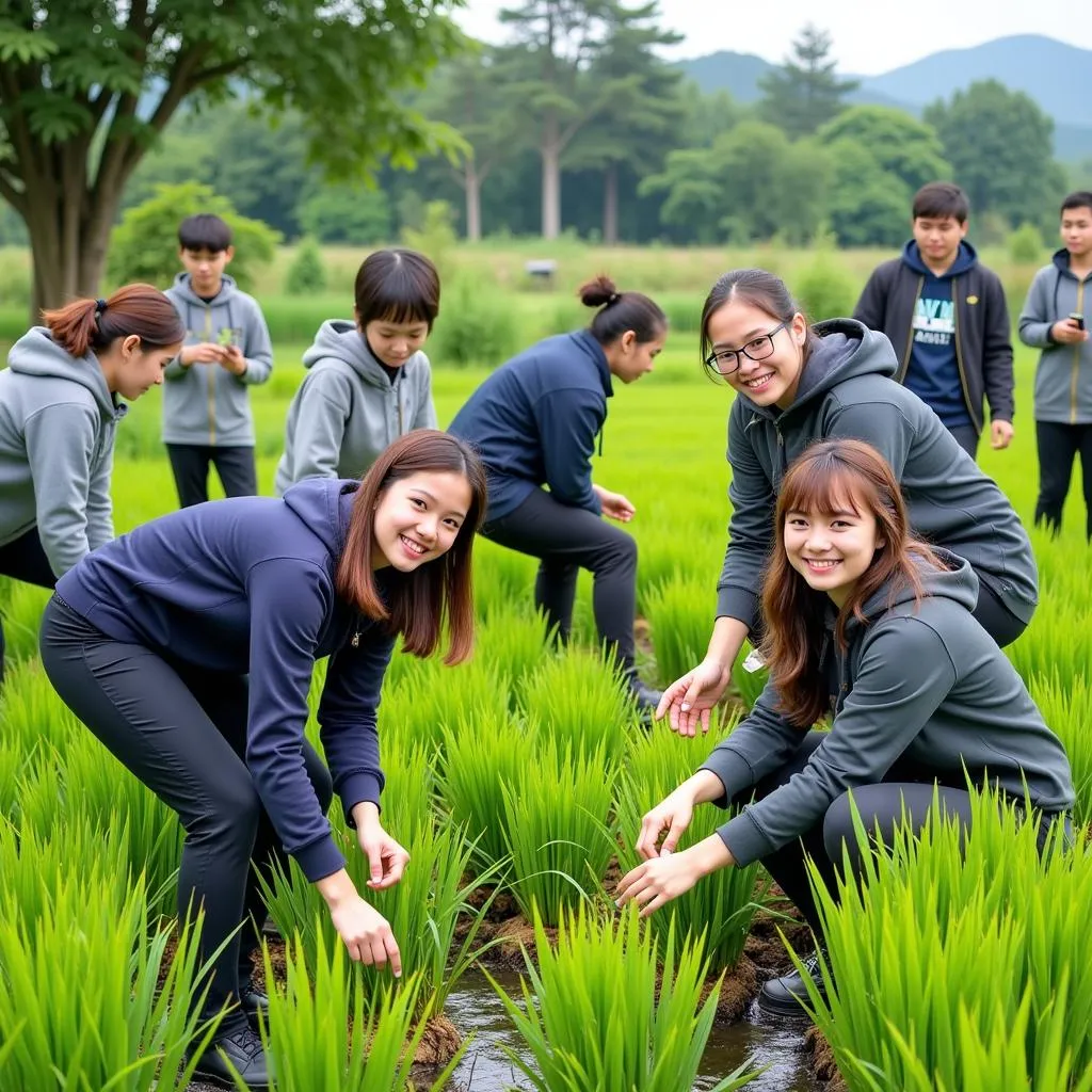 Học sinh THPT Gia Định tham gia trải nghiệm tại Nông trường Lệ Ninh