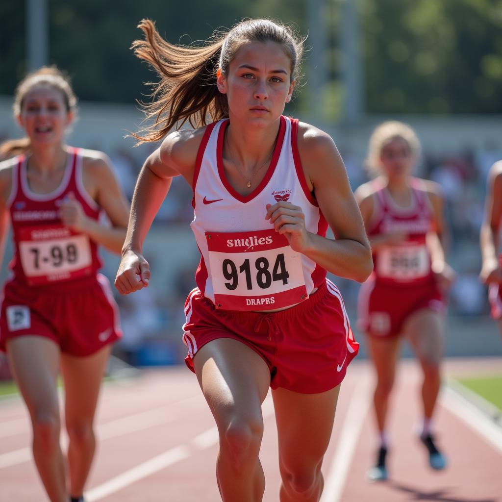 Female athlete breaking a record at Danang Sports School